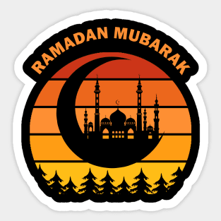 Ramadan Mubarak Ramadan Kareem Mosque Crescent Dawn Dusk Gift Sticker